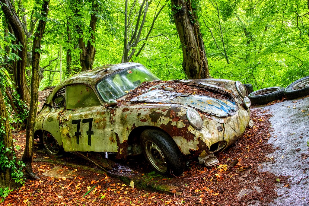 HDR Auto Skulpturen Park museum Neandertal oldtimer urbex decay abandoned derelict abandonne Michael Fröhlich froehlich Duitsland deutschland kunst art